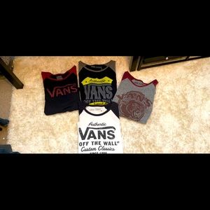 4 Vans baseball tees